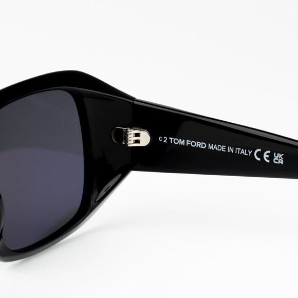 NEW Tom Ford FT1035-N RYDER 01A Shiny Black Smoke Gray Square Women Sunglasses